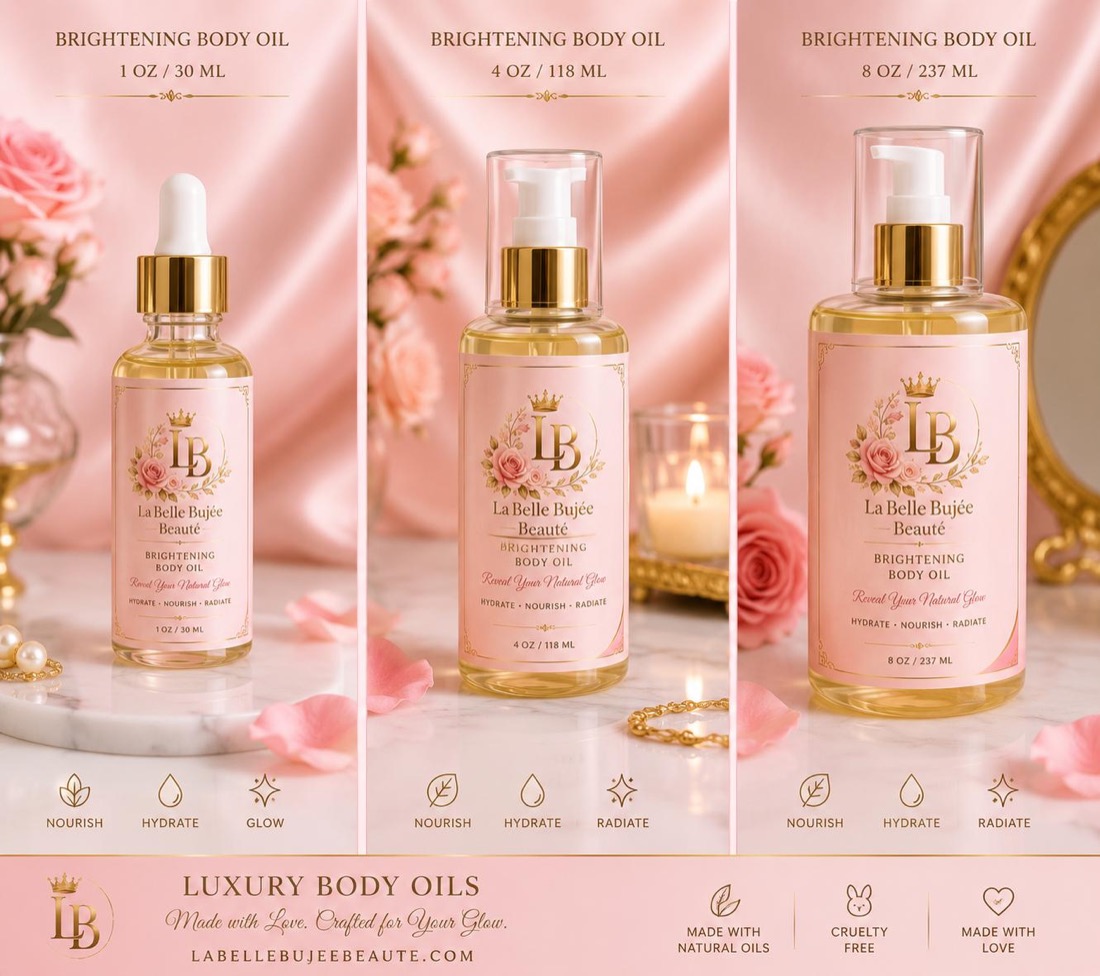 LabelleBujeeBeaute Brightening Body Oil, all three sizes
